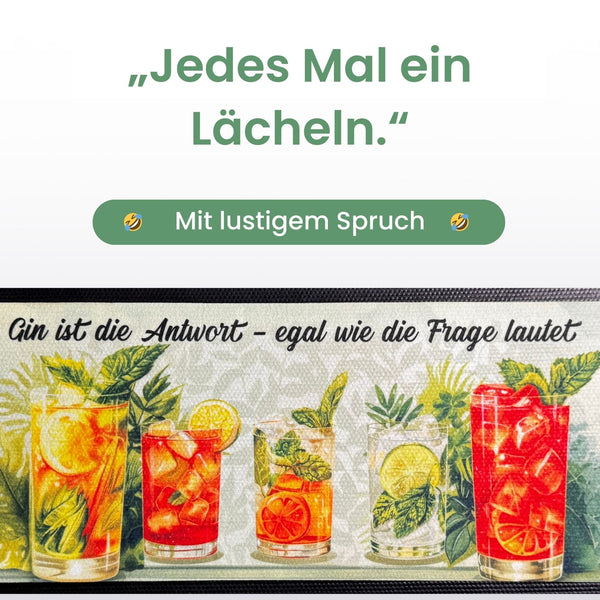 V-SINNE saugstarke Barmatte mit Spruch