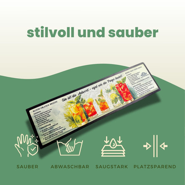 V-SINNE saugstarke Barmatte mit Spruch