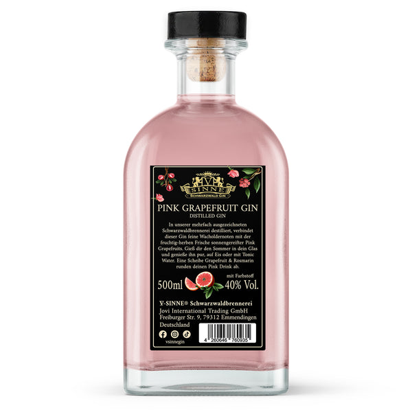V-SINNE Pink Grapefruit Gin 500ml 40% vol.