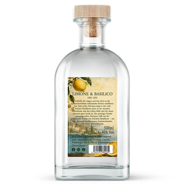V-SINNE Limone & Basilico Dry Gin 500ml 40% vol.