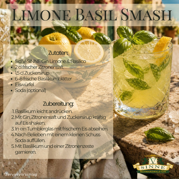 V-SINNE Limone & Basilico Dry Gin 500ml 40% vol.
