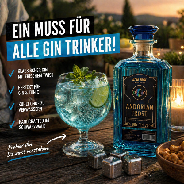 V-SINNE Star Trek Andorian Frost Dry Gin 700ml 40% vol.