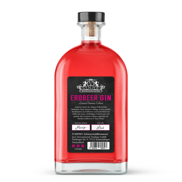 V-SINNE Erdbeer Gin | Limited Summer Edition | 700ml | 40% vol.