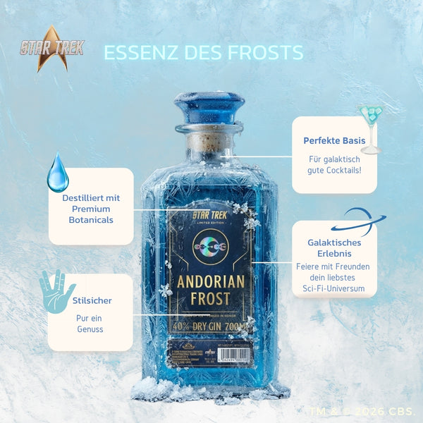 V-SINNE Star Trek Andorian Frost Dry Gin 700ml 40% vol.