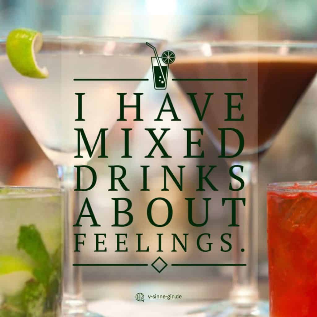 Gin Spruch: I have mixed drinks about feelings.